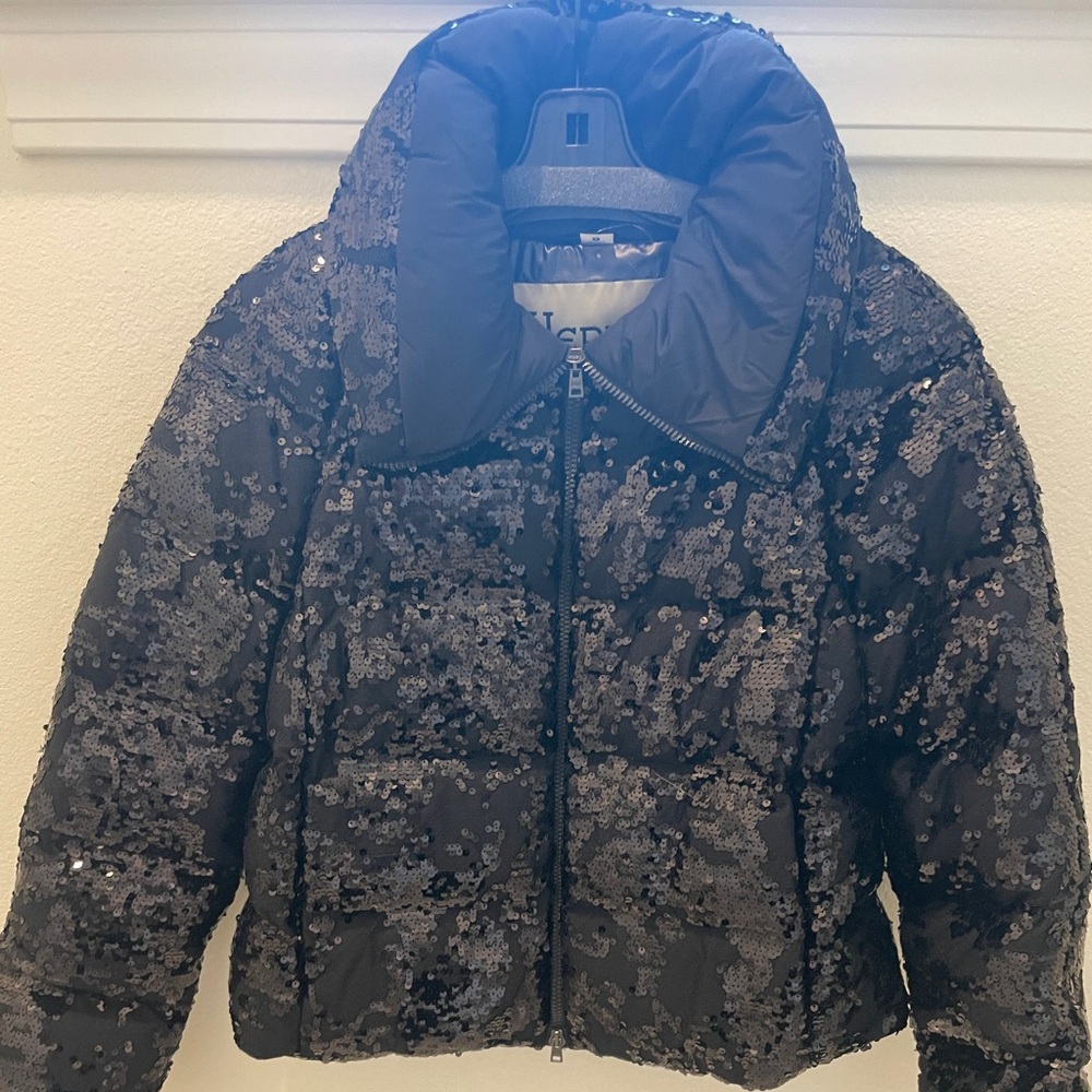 Herno Black Quilted Jacket sequin size 42 new